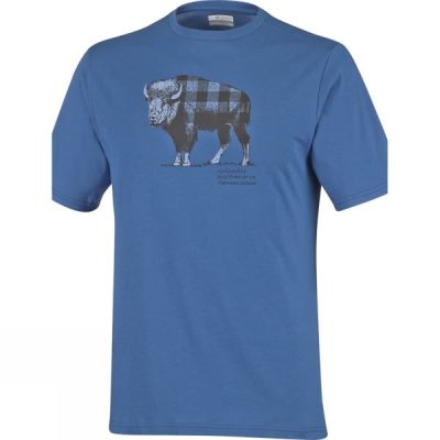 Tee Columbia CSC Check The Buffalo II Manga Corta Hombre Azules - Chile KUQ034827